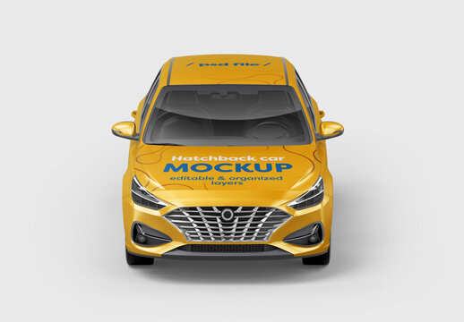 Hatchback Car Mockup for Vehicle Branding and Fleet Design