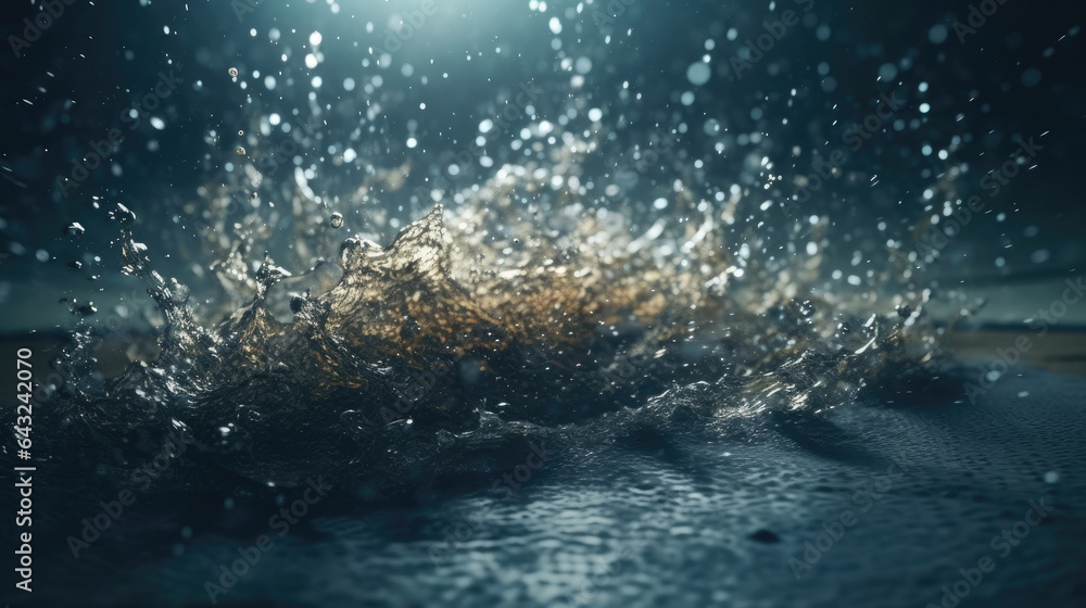 Poster water circulation. whirlwind of dust particles. digital background. big data visualization. futurist