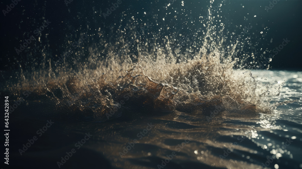 Poster water circulation. whirlwind of dust particles. digital background. big data visualization. futurist