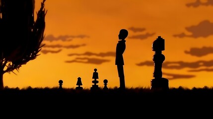 A chess player is thinking about a difficult game of chess.