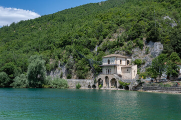 Scanno, Abruzzo. The Sanctuary of the Madonna del Lago or dell'Annunziata