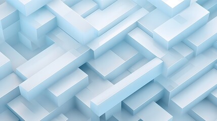 Beautiful futuristic Geometric background for your presentation. Textured intricate 3D wall in light blue and white tones, AI generated.