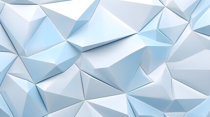 Beautiful futuristic Geometric background for your presentation. Textured intricate 3D wall in light blue and white tones, AI generated.