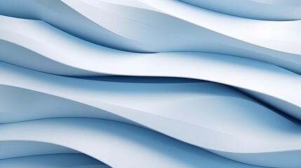 Beautiful futuristic Geometric background for your presentation. Textured intricate 3D wall in light blue and white tones, AI generated.