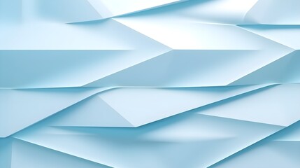 Beautiful futuristic Geometric background for your presentation. Textured intricate 3D wall in light blue and white tones, AI generated.
