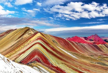 Fotobehang Vinicunca Rainbow mountains or Vinicunca Montana de Siete Colores