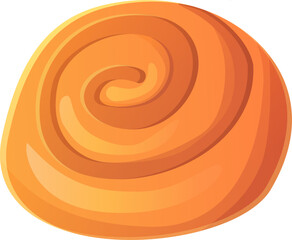 cinnamon bun illustration in cartoon style isolated on white background.