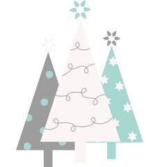 süße Weihnachtsbäume, Christbäume mit transparentem Hintergrund 