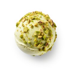Pistachio ice cream scoop ball