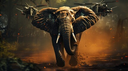 Marvels of Nature: Exploring the Majestic World of Elephants in the Wild, generative AI