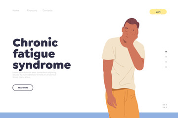Landing page design website template online medical service with chronic fatigue syndrome info