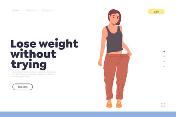 Landing page design website template giving information with tips to lose weight without trying