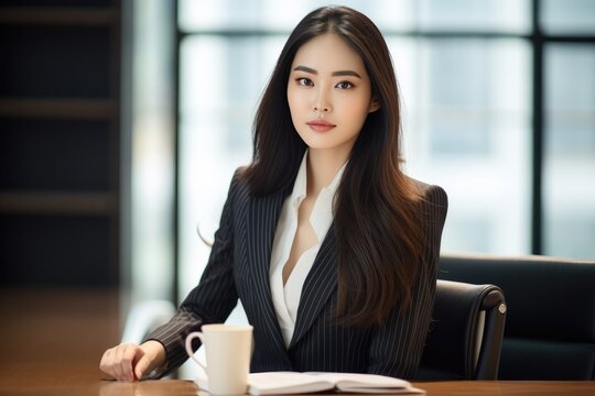 beautiful confident asian business woman portrait