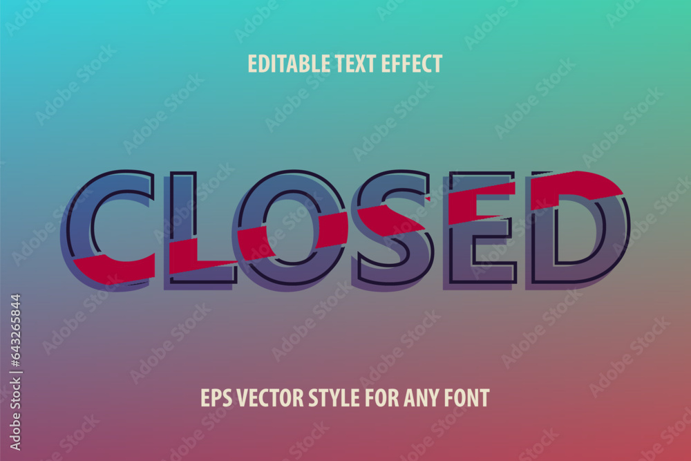 Poster editable text effect for design with partial fill and stroke
