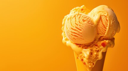 yellow ice cream in a heart shape