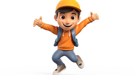 3d child cartoon character boy girl smile 