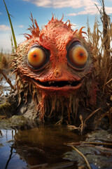 Naklejka na ściany i meble Scary image of a marsh monster