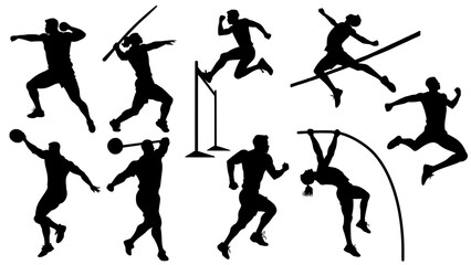 Silhouette vector set of track and field events