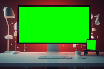 Monitor with green screen