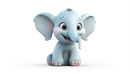 3D elephant animal cartoon character