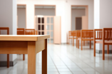 Room filled with wooden chairs and tables. This image can be used for various purposes, such as interior design, furniture catalogs, restaurant promotions, and event planning.