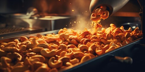 Warm Tones and Fiery Sparks: Roasting Cashews, generative ai