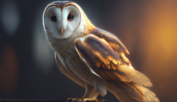 Barn owl animal body pictures AI Generated Photo