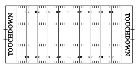 American football field white, top view