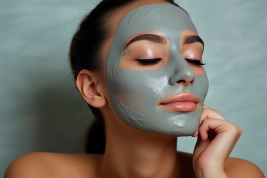 girl with cosmetic mask on face