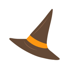 Vector flat illustration of cartoon Halloween witch hat icon