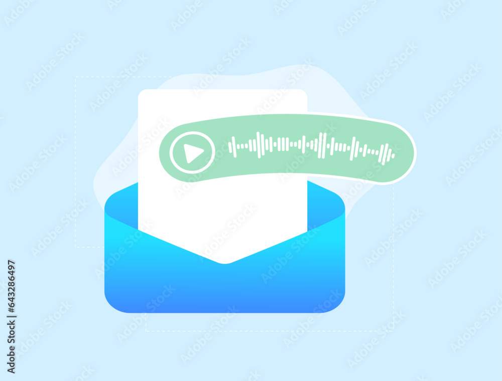 Poster voicemail or voice message concept. electronically stored computer-based system message notification