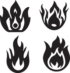Fire Flame Icon vector art illustration, Flame Icon vector