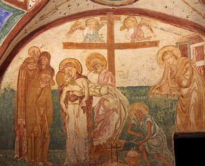 Cristo deposto dalla croce; affresco nella cripta della Basilica di Aquileia