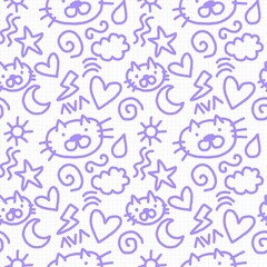 Cartoon school seamless doodle pattern for wrapping paper and fabrics and kids clothes print and fashion