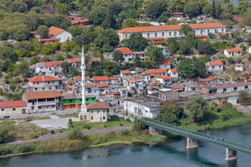 Fototapeta na wymiar Buna Mosque by the River in Skadar, Albania