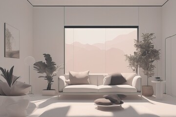 3 d interior design of a living room in the bedroom3 d interior design of a living room in the bedroomempty interior in a modern style, 3 d illustration, rendering