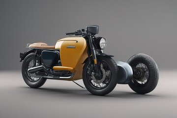 3 d illustration of a vintage motorcycle on a grey background3 d illustration of a vintage...