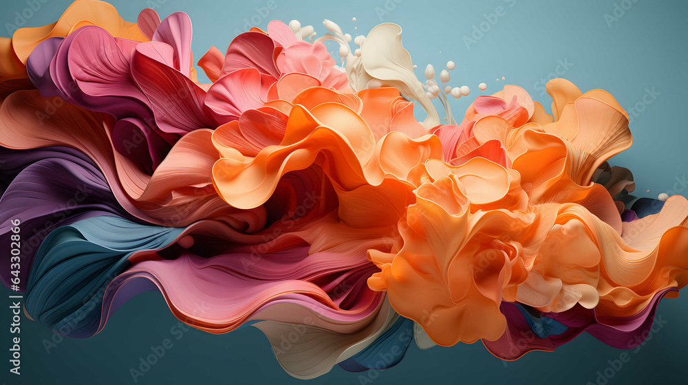 Aufkleber abstract liquid fusion: chromatic vibes. generated by ai.