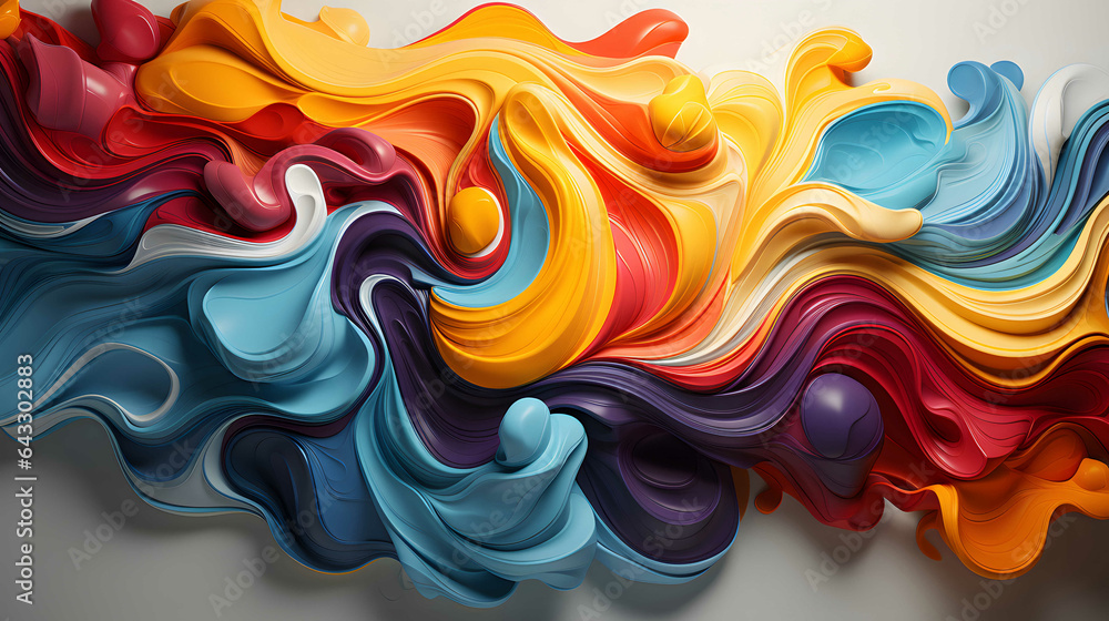 Aufkleber liquid chroma: dynamic color transformation. generated by ai.