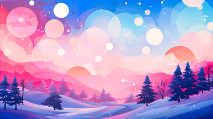 Fototapeta premium Frigid halos forming gradient circles