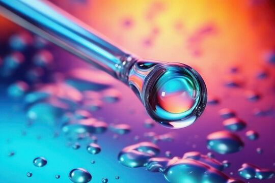 Pipette adding fluid to one of several test tubes
