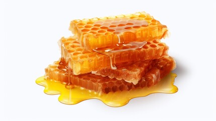 honeycombs on a wooden table, showcasing the beauty of nature's sweet creation