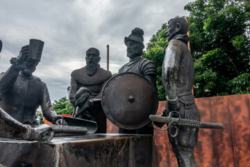 The Blood Compact Monument, an artwork that was made to honor the first international treaty...