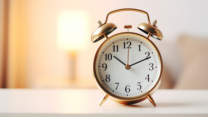 old vintage alarm clock,  time minimal creative concept