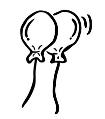 simple vector balloon, hand draw sketch, isolated on white
