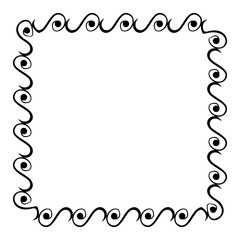 simple seamless vector square hand draw sketch floral border
