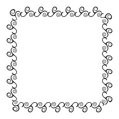simple seamless vector square hand draw sketch floral border
