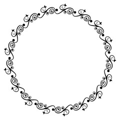 simple seamless vector circle hand draw sketch floral border
