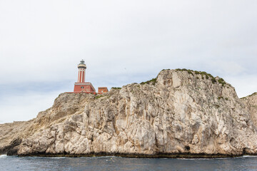 Faro di Punta Carena, Leuchtturm auf Capri, Italien,