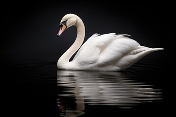An image of a swan gliding over a calm surface.